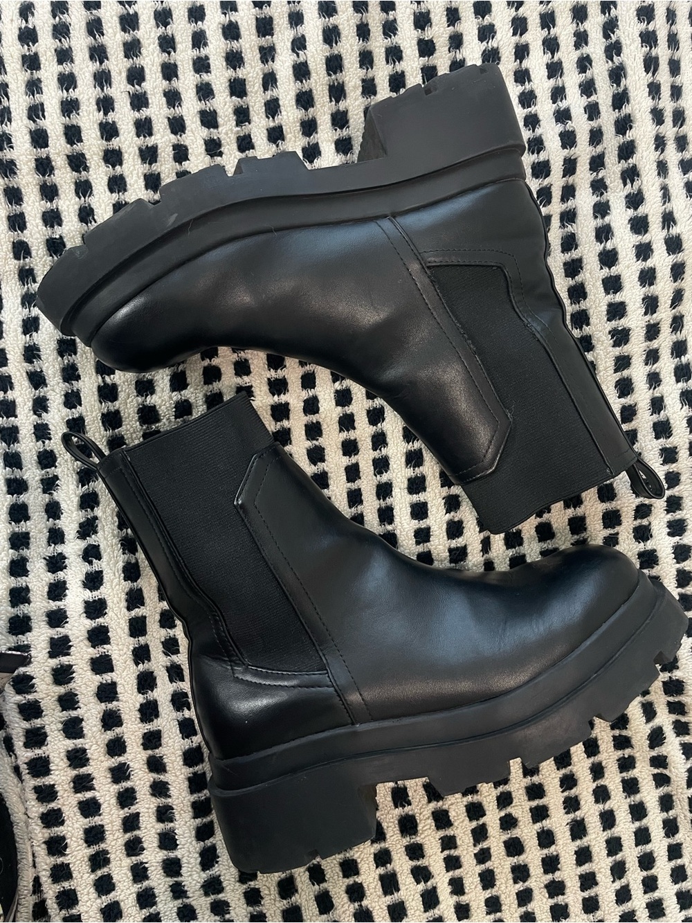 Dolce Vita Black Chunky Chelsea Ankle Boots